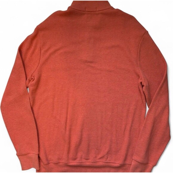 Polo Ralph Lauren Men’s Large Mesh Knit Orange 1/4 Zip Sweater Multicolor Pony - Picture 7 of 10